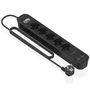 Aisens Regleta con Interruptor Aisens ASPS-2A2C15-BK con 5 Tomas de Corriente y 2 USB-C/2 USB-A, Negro